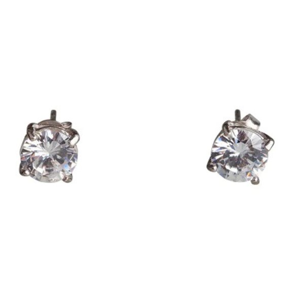 LOVISA Elegant Rhodium Diamond Simulant 1CT Round Stud Earrings**NEW! - Picture 2 of 3
